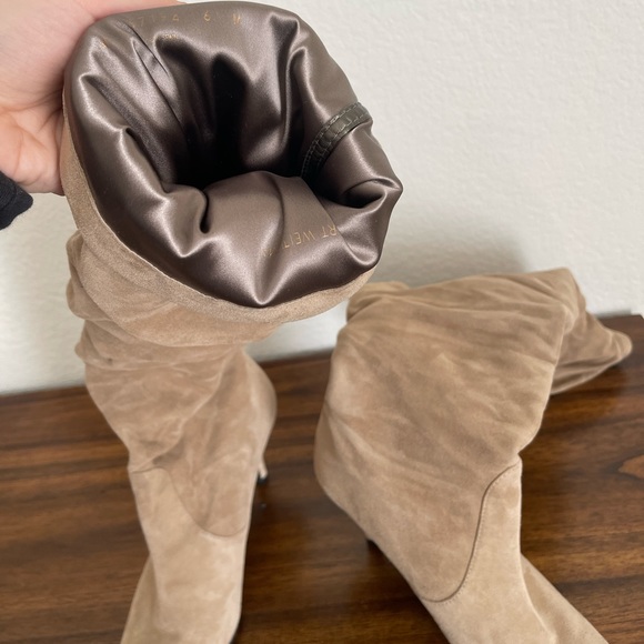 Stuart Weitsman suede boots brown/tan - Picture 4 of 6